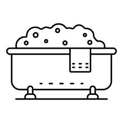 Bathtub icon. Outline bathtub vector icon for web design isolated on white background