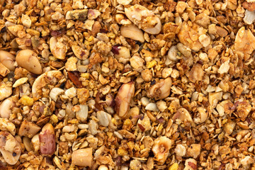 Granola with nuts texture, muesli background