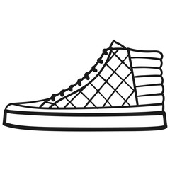 Mans sneakers outlined icon in white background