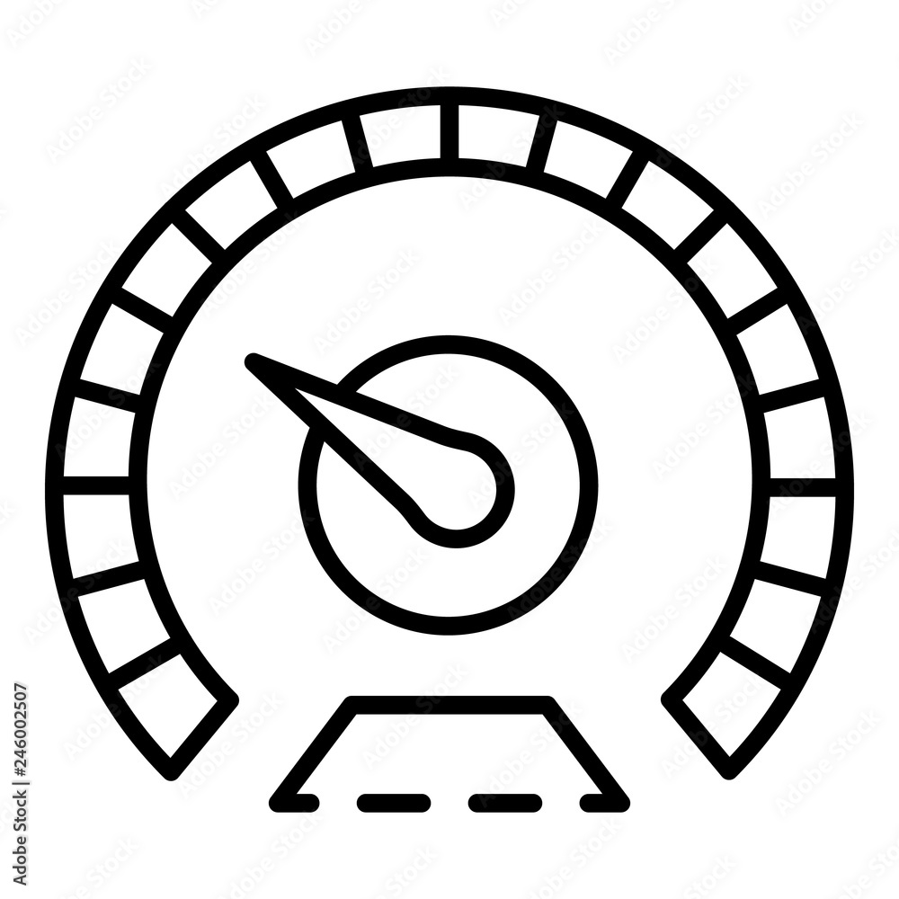 Poster measure speedometer icon. outline measure speedometer vector icon for web design isolated on white b