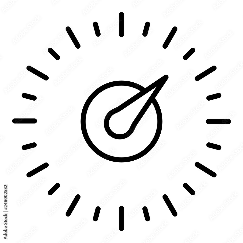 Poster arrow speedometer icon. outline arrow speedometer vector icon for web design isolated on white backg