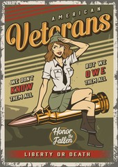 Vintage colorful military template © DGIM studio