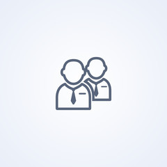 Business partners, vector best gray line icon