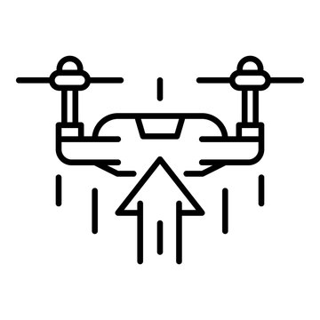 Drone rise up icon. Outline drone rise up vector icon for web design isolated on white background