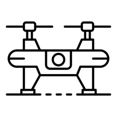 Quadrocopter drone icon. Outline quadrocopter drone vector icon for web design isolated on white background