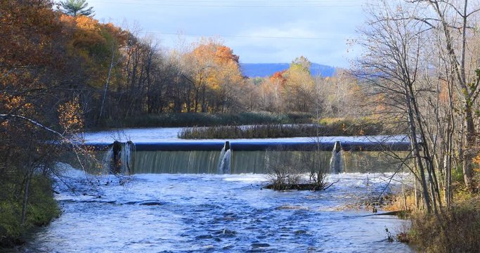 Mill Dam In Westfield, Massachusetts 4K