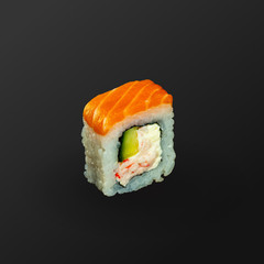 Close up Sushi photo on dark background