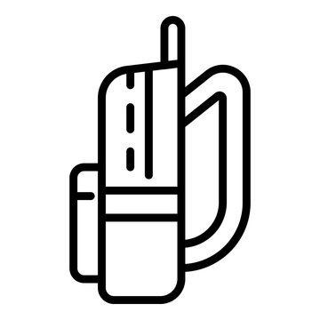 Side of backpack icon. Outline side of backpack vector icon for web design isolated on white background
