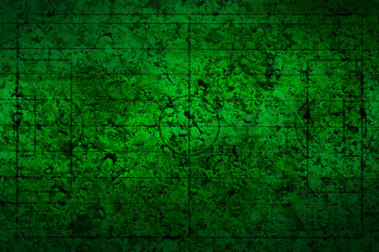 Lines of a football field on a concrete surface background texture,green color.