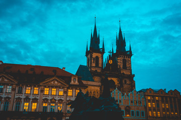 Fototapeta premium dome at prague in the night