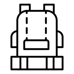 Camping backpack icon. Outline camping backpack vector icon for web design isolated on white background