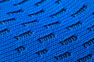 Texture of blue fabric macro