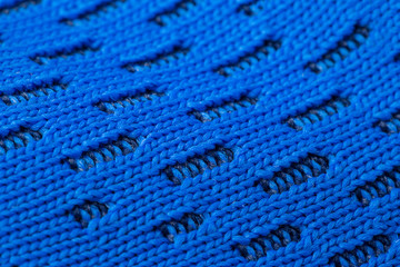 Texture of blue fabric macro