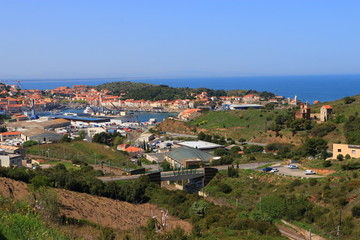 Fototapeta na wymiar Seaside town of Port Vendre in eastern pyrenean, Roussillon in the south of France
