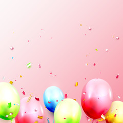 Fototapeta na wymiar Birthday balloons template