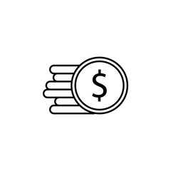 coin, dollar icon. Element of finance illustration. Signs and symbols icon can be used for web, logo, mobile app, UI, UX