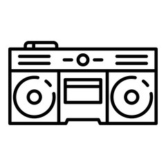 Boom box icon. Outline boom box vector icon for web design isolated on white background