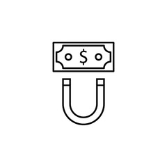 magnet, bill, dollar icon. Element of finance illustration. Signs and symbols icon can be used for web, logo, mobile app, UI, UX
