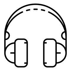 Headphones icon. Outline headphones vector icon for web design isolated on white background