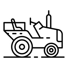 Farm tractor icon. Outline farm tractor vector icon for web design isolated on white background