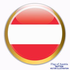 Bright button with flag of Austria. Happy Austria day background. Bright illustration with flag and white background.
