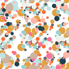 Seamless abstract background with dots, circles. Messy infinity dotted geometric pattern. Vector illustration.    