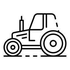 Village tractor icon. Outline village tractor vector icon for web design isolated on white background