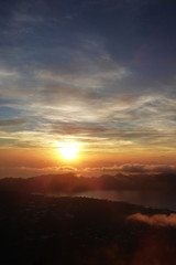 sunset mount batur indonesia Bali