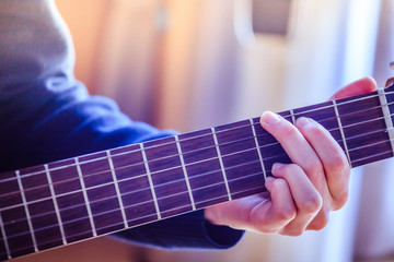 Fototapeta premium Classical guitar and strings, professional instrument