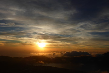 sunset mount batur indonesia Bali