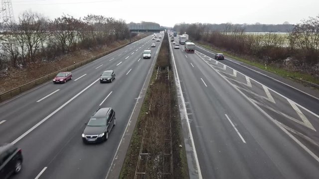 Time lapse of vehicles driving on the A57 motorway