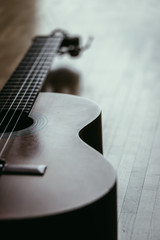 Classical guitar and strings, professional instrument