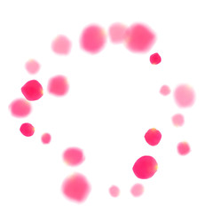 Pink rose petals falling vector valentine background.