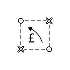 plan, scheme, pound, arrow icon. Element of finance illustration. Signs and symbols icon can be used for web, logo, mobile app, UI, UX