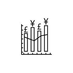 chart, graph, pound, yuan icon. Element of finance illustration. Signs and symbols icon can be used for web, logo, mobile app, UI, UX