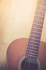 Classical guitar and strings, professional instrument