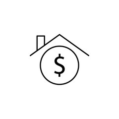 house, home, dollar icon. Element of finance illustration. Signs and symbols icon can be used for web, logo, mobile app, UI, UX