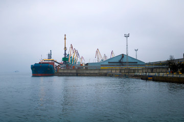 cargo ship in port