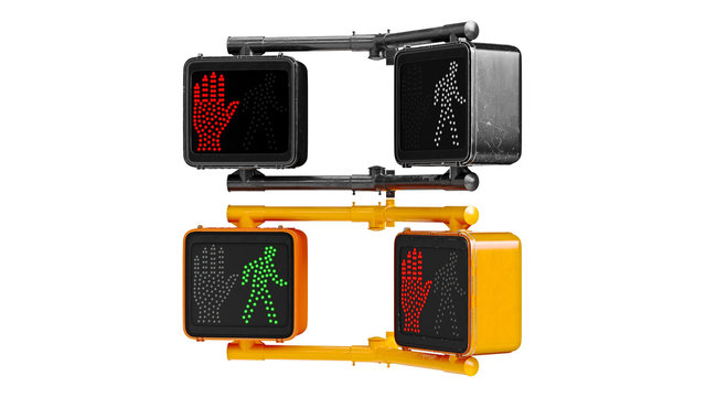 Traffic sign light, isolated background. 3D rendering