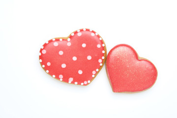 Valentine day cookies isolated on white background
