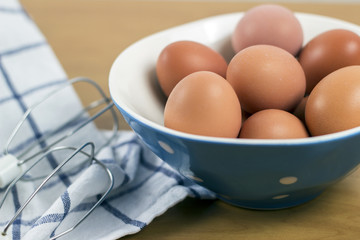 top view of eggs in bowl - Image