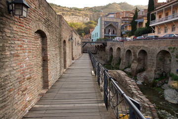 Fototapeta na wymiar Tbilisi Georgia view of the sulfur baths.