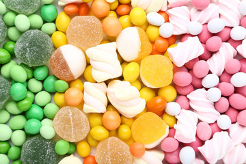 Fototapeta na wymiar Background of sweet and colorful candies