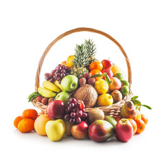 Naklejka na ściany i meble Fruit basket, winter assortment.