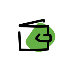 Purse icon. Vector wallet hand drawn line symbol