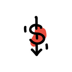 Currency drop icon. Vector hand drawn line symbol