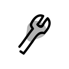 Wrench icon. Vector hand drawn line symbol