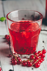 Glass of infused water with red currant