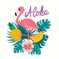 Aloha Flamingo Print Design