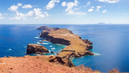 Fototapeta na wymiar Vereda da Ponta de São Lourenço or Ponta de Sao Lourenco in Madeira island, Portugal. Scenic ocean landscape on summer day.